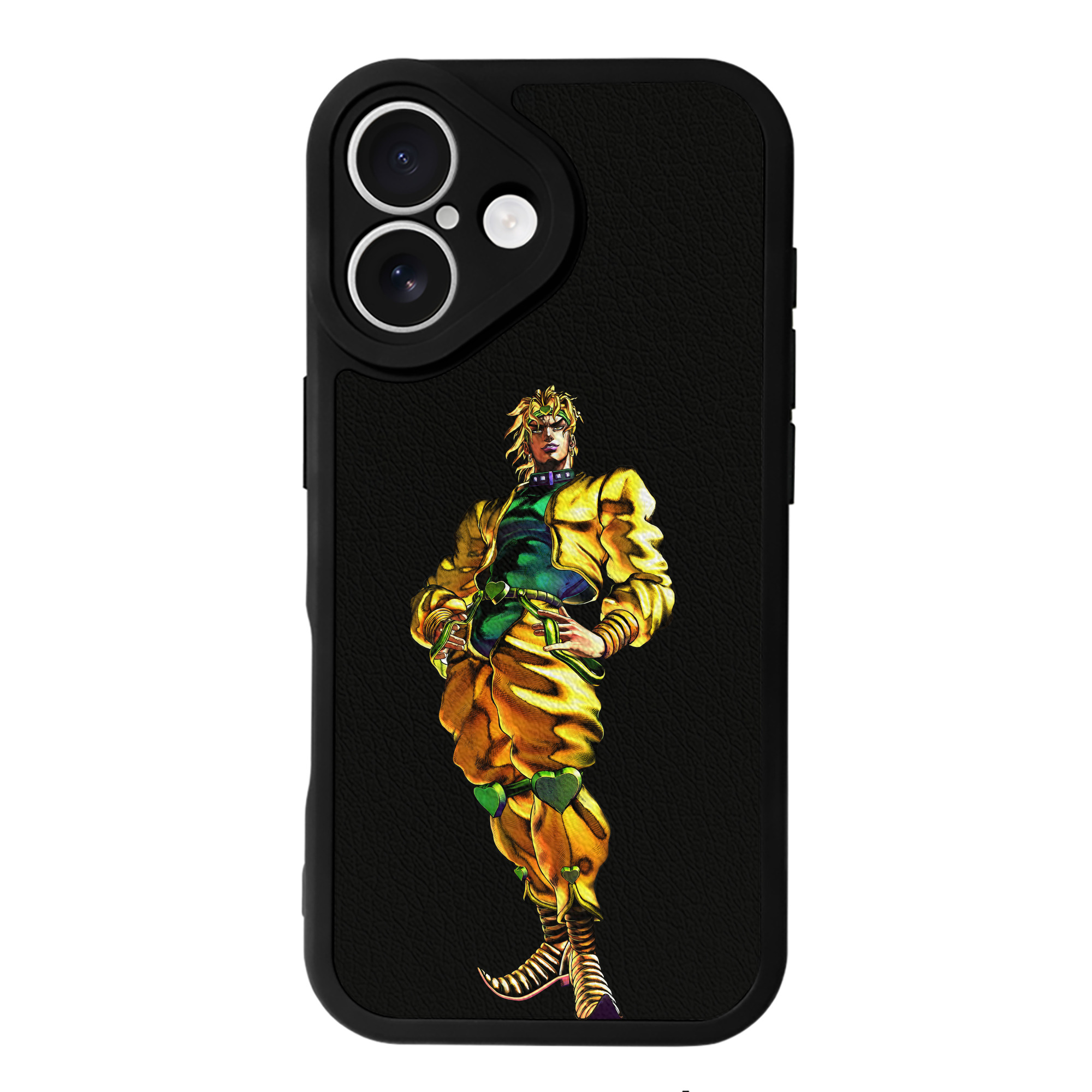（画像用） ジョジョの奇妙な冒険 ディオ?ブランドー JoJo's Bizarre Adventure Dio Brando 【iPhone 16シリーズ対応】シリコンスマホケース（レザー調） 材質：シリコン